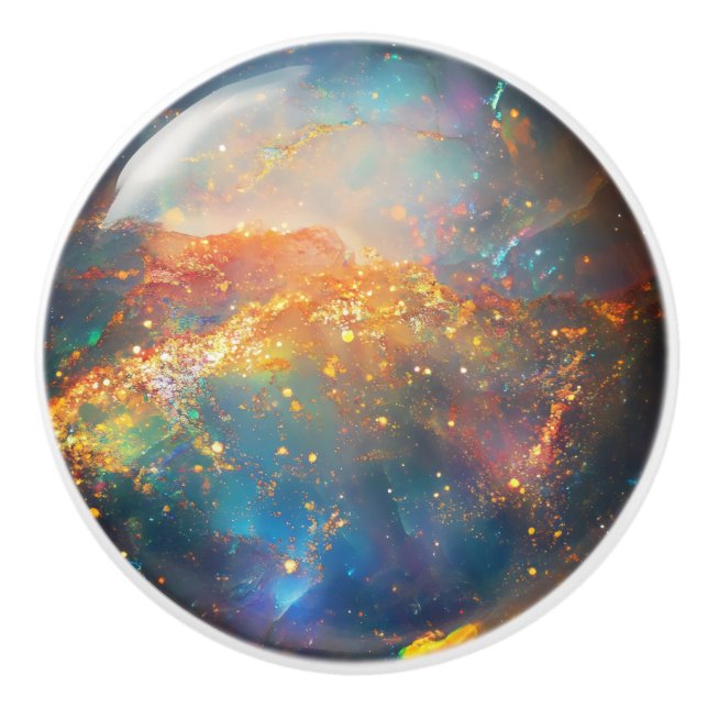 Opal Colorful Gem Pattern Ceramic Knob (Front)