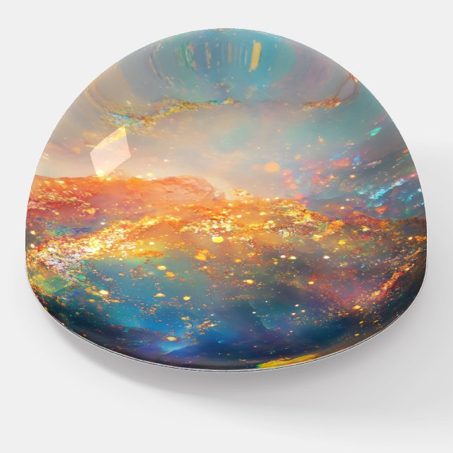 Opal Colorful Gem Pattern Paperweight (Angled)