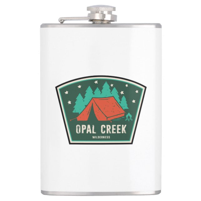 Opal Creek Wilderness Oregon Camping Flask (Front)