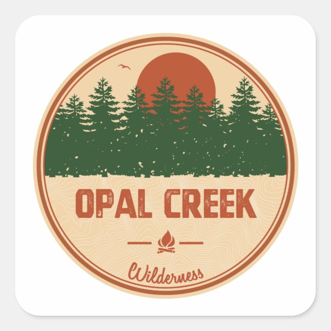 Opal Creek Wilderness Oregon Square Sticker (Front)
