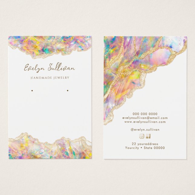 Opal design jewelry display card (Front & Back)