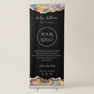 opal design on black retractable banner
