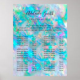 opal design price list poster