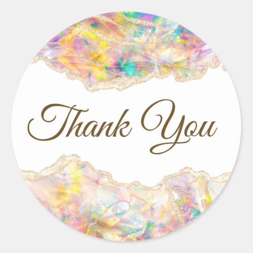 Opal Design Thank you Classic Round Sticker