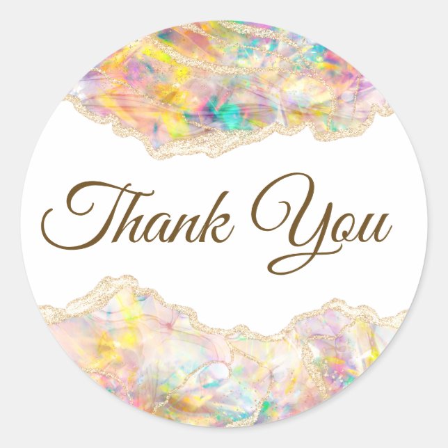 Opal Design Thank you Classic Round Sticker (Front)