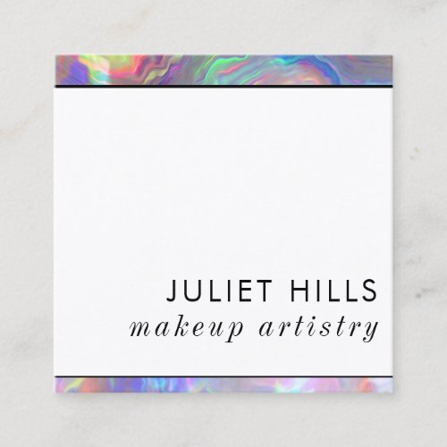 Opal Edged Square Business Card