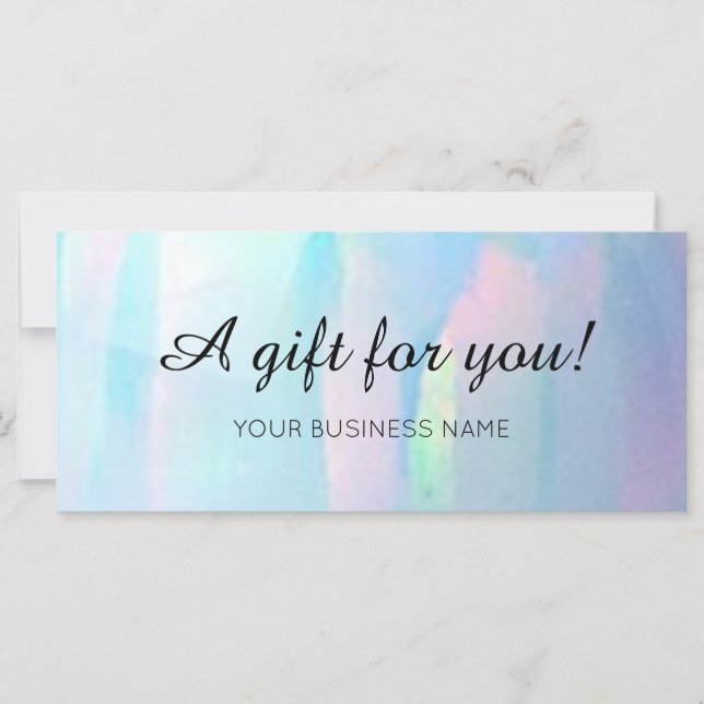 Opal elegant modern business card gift certificate (Front)