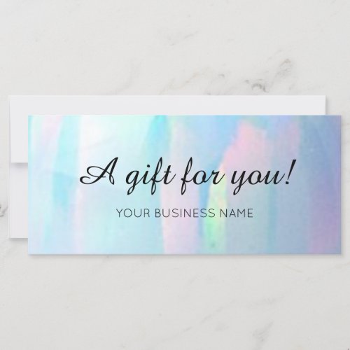 Opal elegant modern business card gift certificate