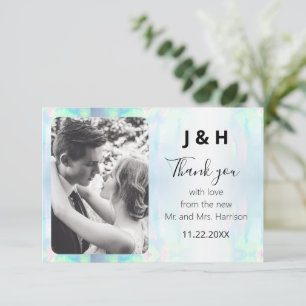 Opal Elegant Modern Photo Thank You Card