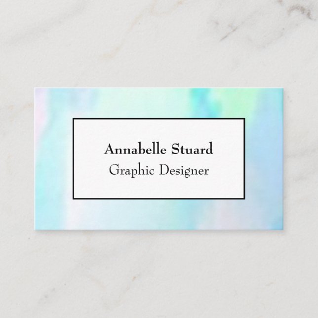 Opal elegant modern unique supplies business card (Front)