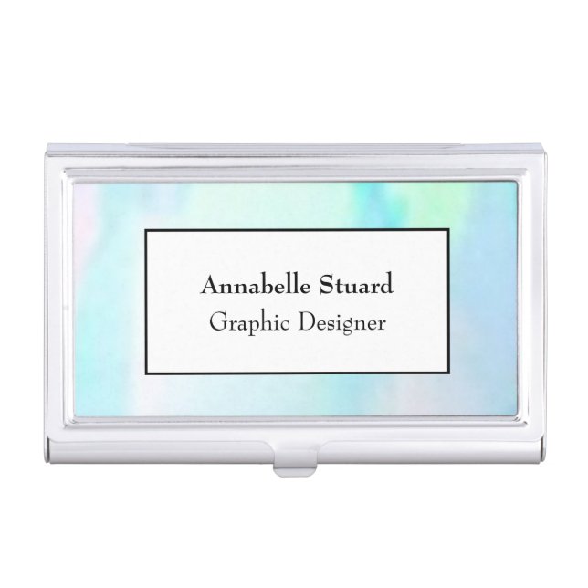 Opal elegant modern unique supplies business card  business card case (Front)
