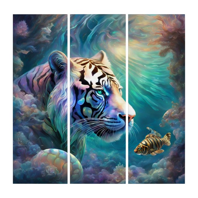 Opal Essence Tiger and Tiger Fish Triptych (Front)