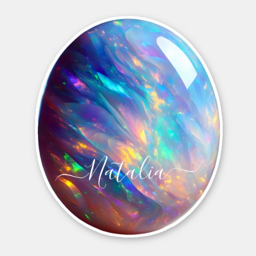 Opal Gemstone Holographic Customizable Sticker 