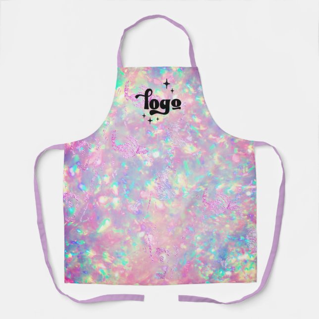 opal gemstone inspired background apron (Front)