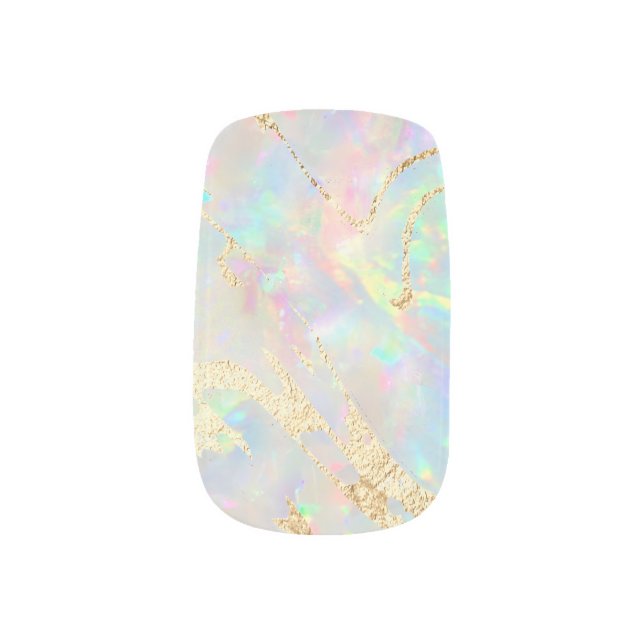 opal gemstone minx nail art (Right Thumb)