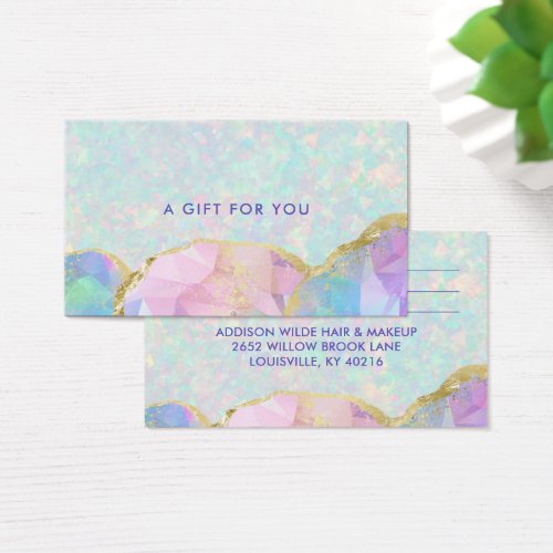 Opal Gemstone Pastel Business Gift Card