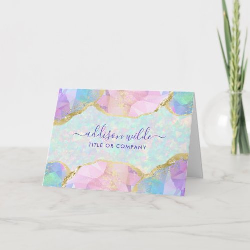 Opal Gemstone Pastel Client Business Thank You Card