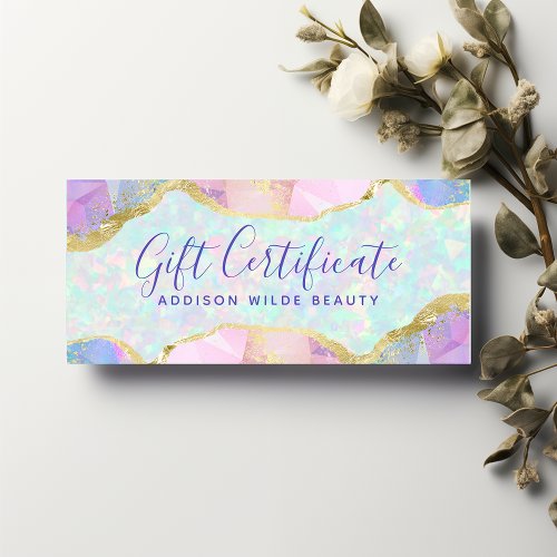 Opal Gemstone Pastel Iridescent Gift Certificate