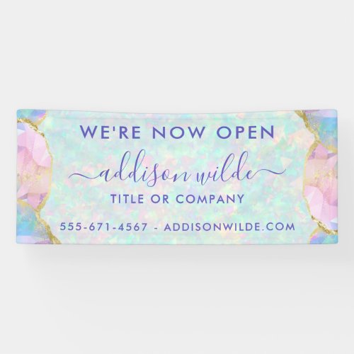 Opal Gemstone Pastel Iridescent Modern Business Banner