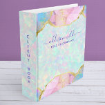 Opal Gemstone Pastel Iridescent Modern Elegant 3 Ring Binder<br><div class="desc">Opal Gemstone Pastel Iridescent Modern Elegant 3 ring binder. This design features colorful rainbow pastel opal gemstones in a contemporary artsy style accented with gold glitter edges. This bright girly design is perfect for any professional business woman looking for a fun artistic corporate idenity. Perfect for an event planner, makeup...</div>