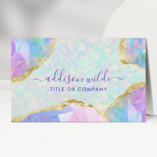 Opal Gemstone Pastel Iridescent Modern Elegant Business Card