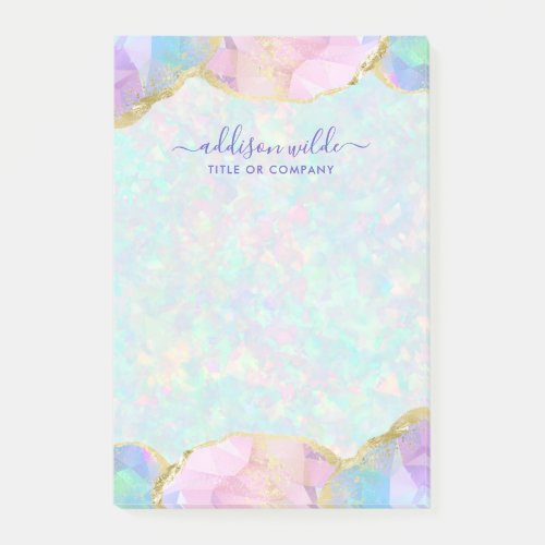 Opal Gemstone Pastel Modern Iridescent Business Post_it Notes