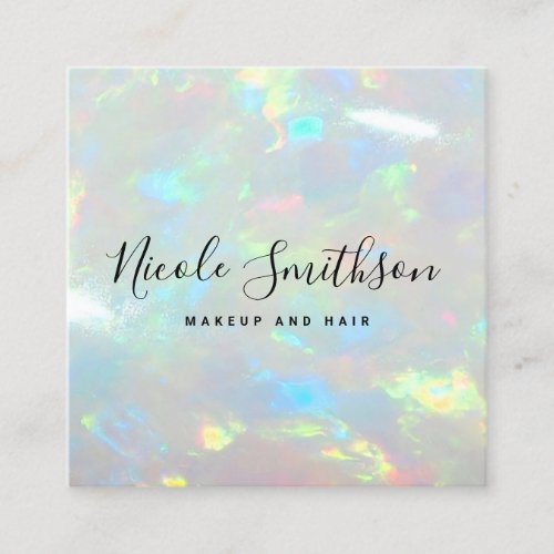 opal gemstone texture background square business card