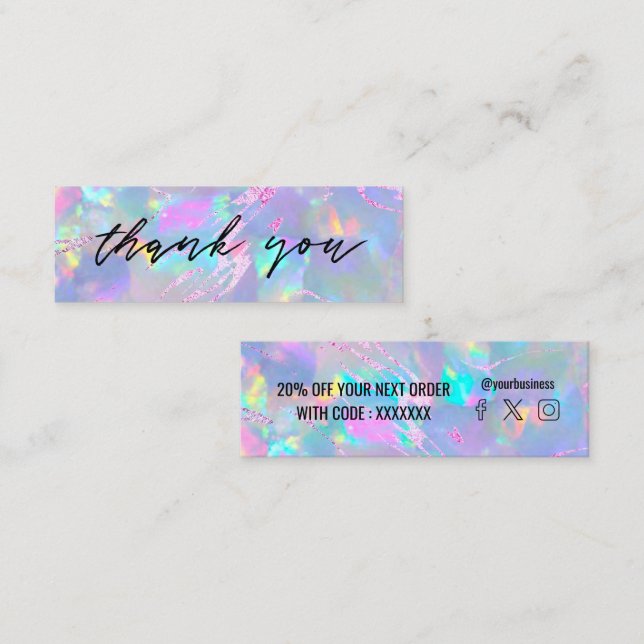 opal gemstone texture mini business card (Front/Back)