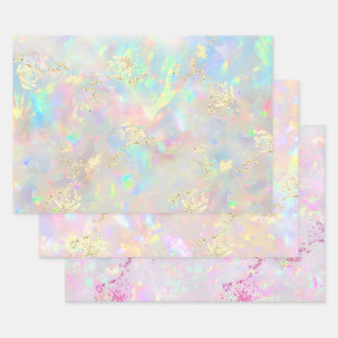 opal gemstone texture wrapping paper sheets