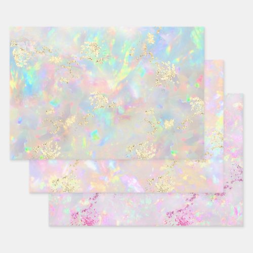 opal gemstone texture wrapping paper sheets