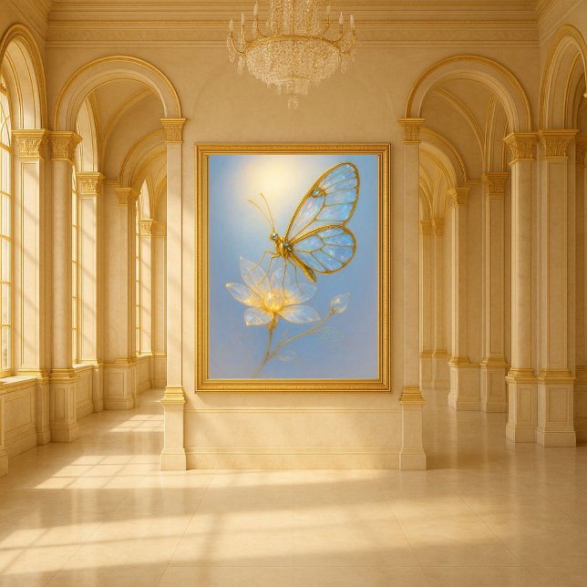 Opal Glasswing Butterfly Art - Gold Opal Crystal  (Creator Uploaded)