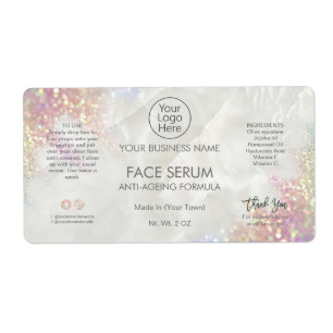 Opal Glitter Face And Hair Serum Label