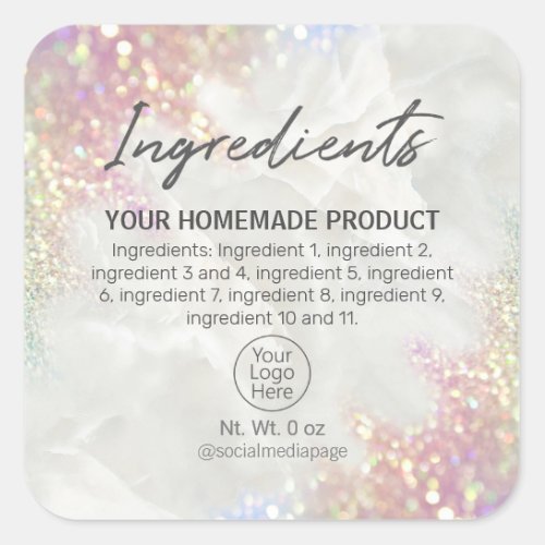 Opal Glitter On Marble Ingredient Labels