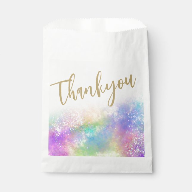 Opal Glitter Rainbow Thankyou Favor Bag (Front)
