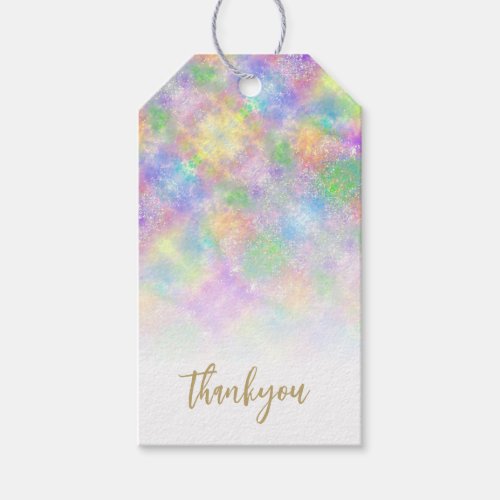 Opal Glitter Rainbow Thankyou Gift Tags
