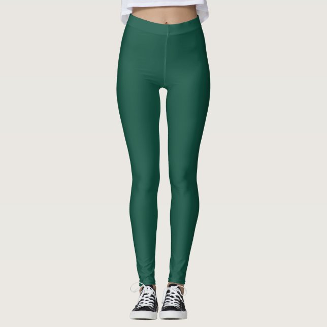 Opal Green Solid Color Leggings (Front)