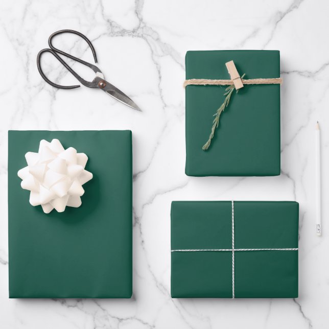Opal Green Solid Color Wrapping Paper Sheets (Front)