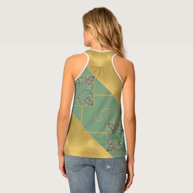 Opal Grey & Gold Women's Tank Top (Back Full)