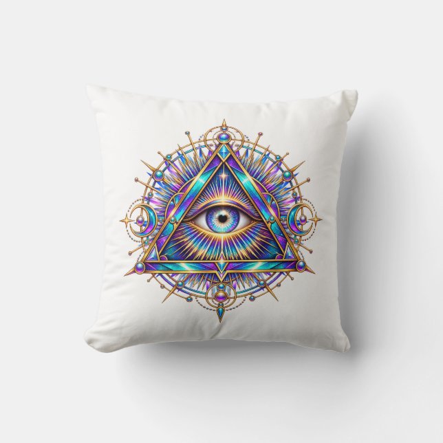 Opal Halo Eye Throw Pillow (Front)