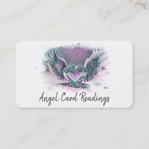  Opal Heart Angel Wings AP78 QR Pastel Business Card
