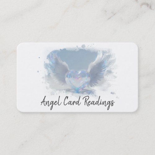  Opal Heart Angel Wings AP78 SOFT BLUE QR Business Card