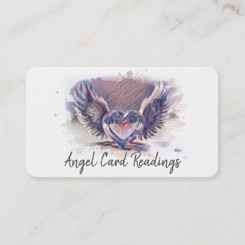  Opal Heart Angel Wings AP78 Strong Lines QR Business Card