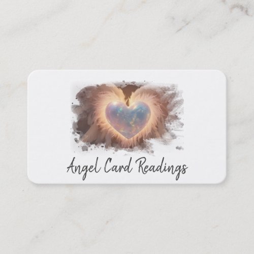  Opal Heart Gold QR Angel Wings AP78 WHITE Business Card