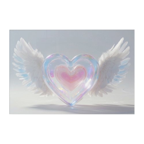  Opal HEARTS ANGEL WINGS AP78 Acrylic Wall Art