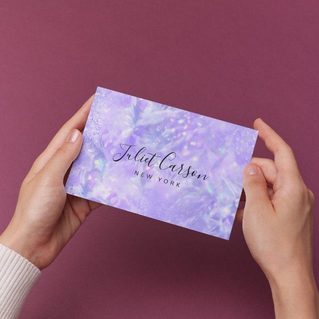  Opal Holographic Glitter Purple Business Card (Creator Uploaded)
