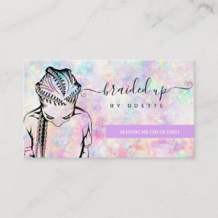 Opal Holographic Hair Braider Stylist  Business Ca Card