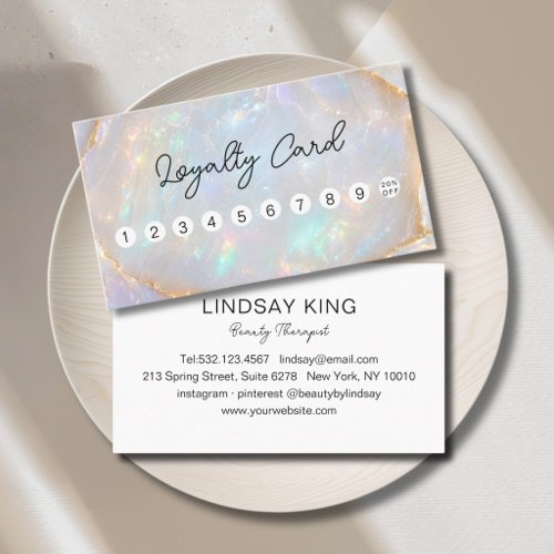 Opal Holographic Marble 10 Loyalty Card