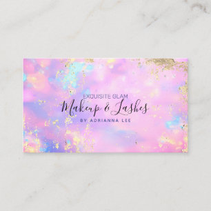 Opal Holographic MUA Beauty Salon Makeup Artist Bu Business Card