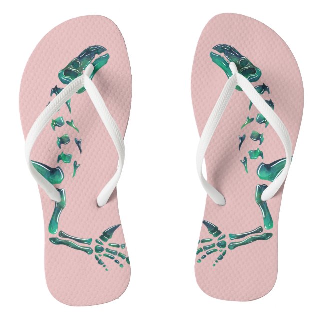 Opal Iguanodon Dinosaur Flip Flops (Footbed)