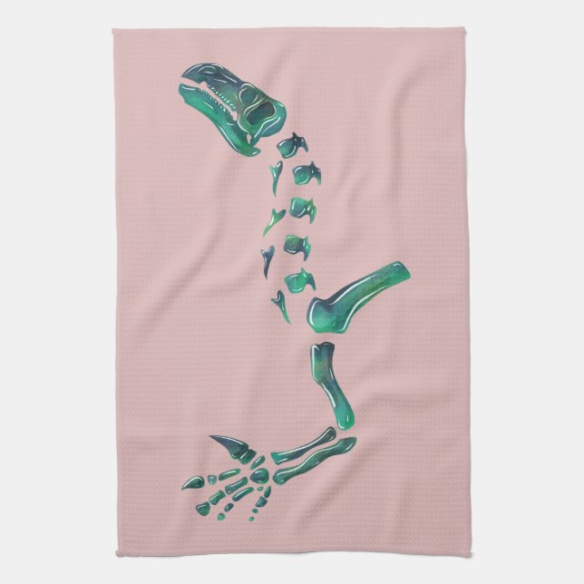 Opal Iguanodon Dinosaur Kitchen Towel (Vertical)